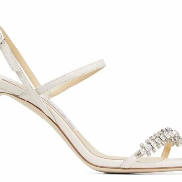 Jimmy Choo Ivory Meira 85 Crystal Embellished Heels New With Tags Size 42 - Picture 6 of 10